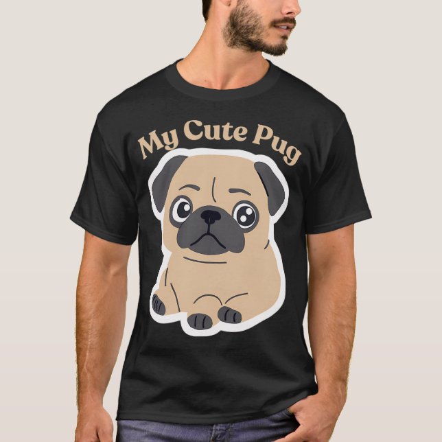 T-shirt Mon adorable pug (Devant)