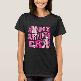 T-shirt Mon âge de survivant rose Super Retro Cancer du se