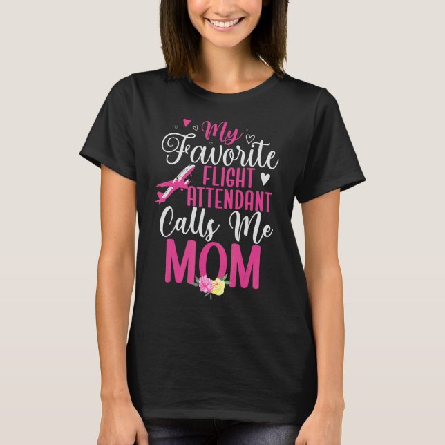 T-shirt Mon agent de bord préféré m'appelle Maman mignonne (Devant)