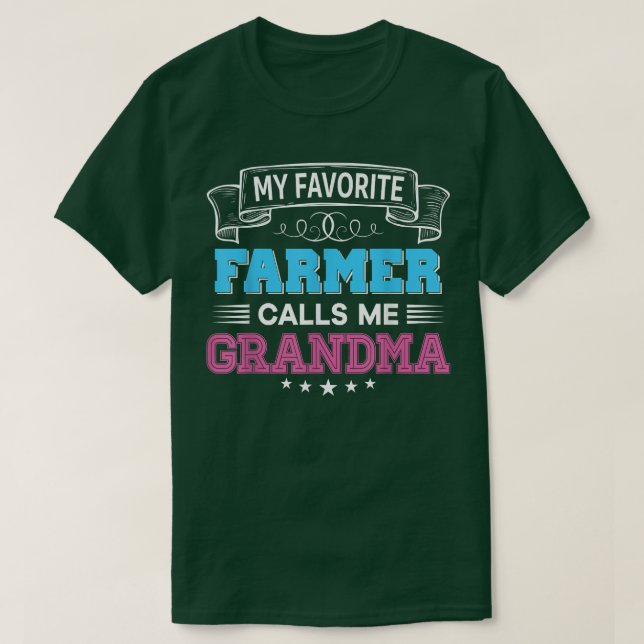 T-shirt Mon Agriculteur Favori M'Appelle Grand-Mère Père M (Design devant)