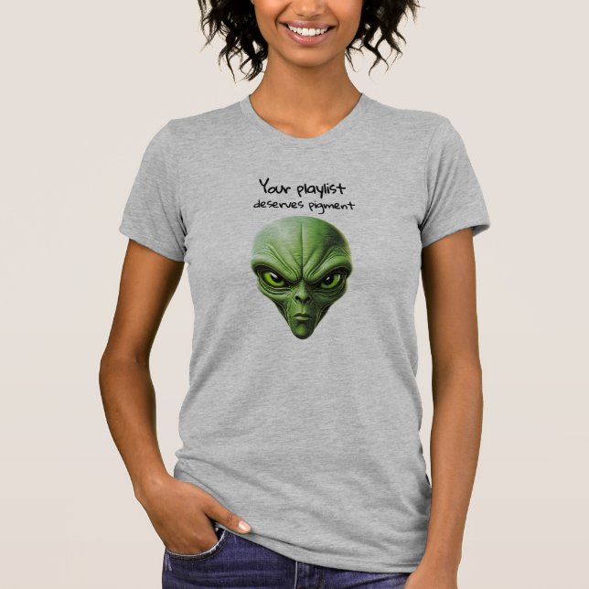 T-shirt "Mon alien et Ma playlist" conception de vibes mus (Devant)