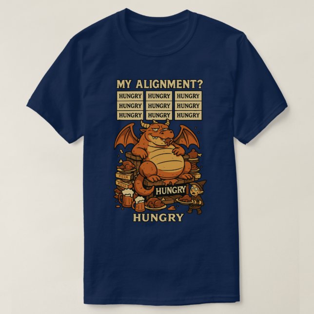 T-shirt Mon alignement ? Tee de dragon affamé (Design devant)