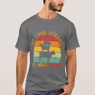 T-shirt Mon alimentation pyramidale Manger de la viande Ré