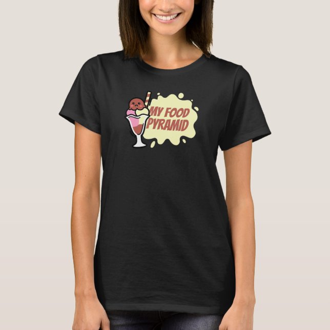 T-shirt Mon alimentation Pyramide crème glacée cône Joyeux (Devant)