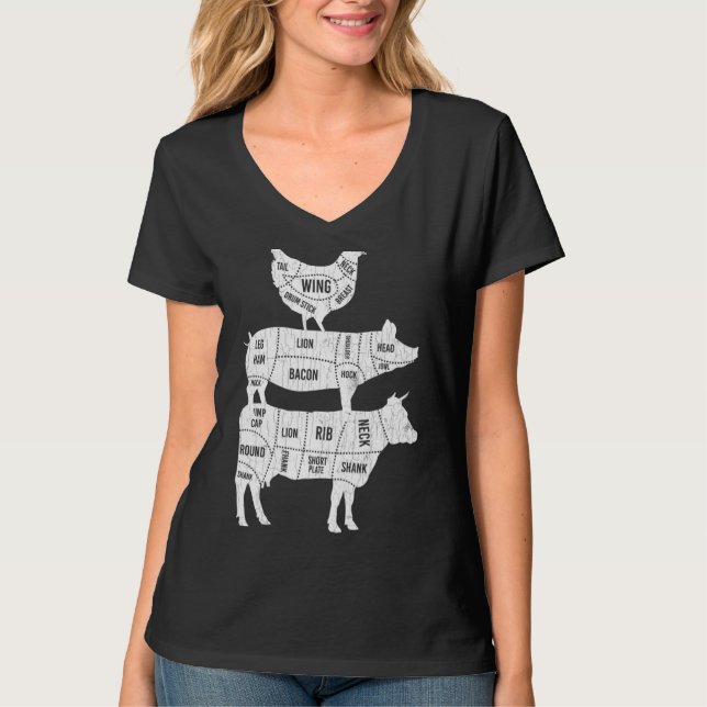 T-shirt Mon alimentation Pyramide vaches mûres animal Grap (Devant)