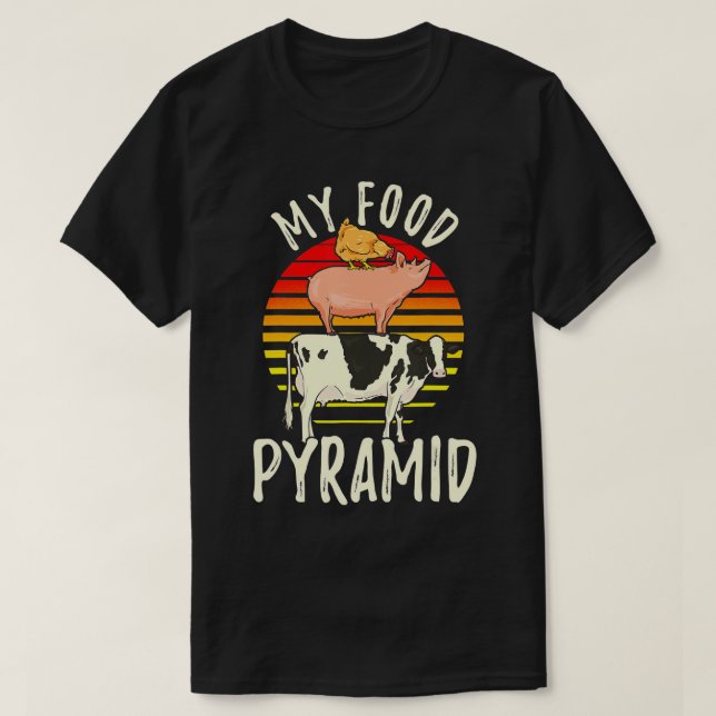 T-shirt Mon alimentation Pyramide Viande Mater Carnivore D (Design devant)