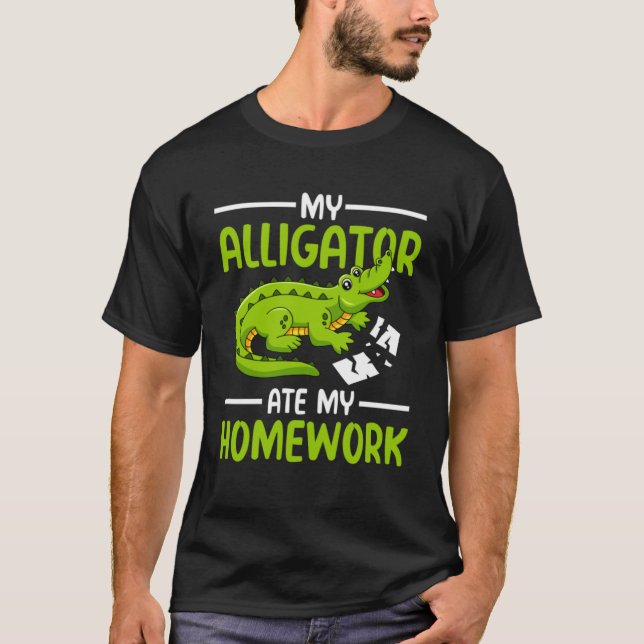T-shirt Mon alligator a mangé mes devoirs (Devant)