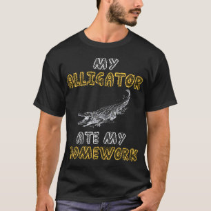 T-shirt Mon Alligator A Mangé Mon Devoir Crocodile Enfant