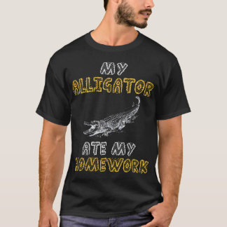 T-shirt Mon Alligator A Mangé Mon Devoir Crocodile Enfant