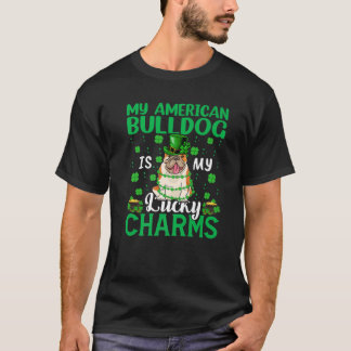 T-shirt Mon American Bulldog Est Mon Lucky Charms Dog St P