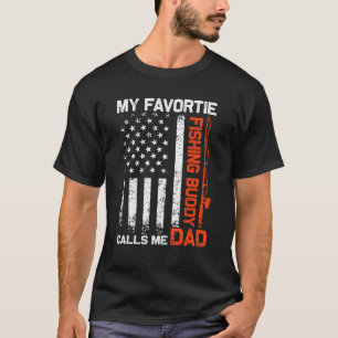 T-shirt Mon ami de pêche préféré m'appelle Papa Drapeau Am