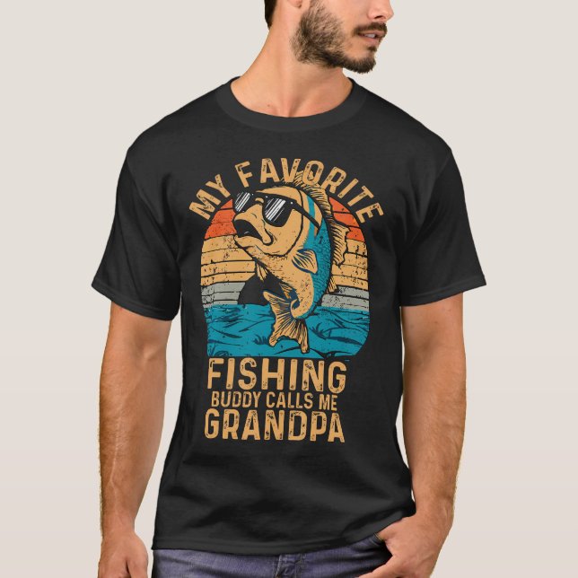 T-shirt Mon ami de pêche préféré m'appelle Papy Drôle F (Devant)