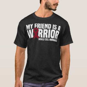 T-shirt Mon ami est un guerrier Burdy Ribbon Sickle Cell A