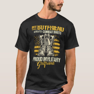 T-shirt Mon ami Porte Des Bottes De Combat Militaire Girlf
