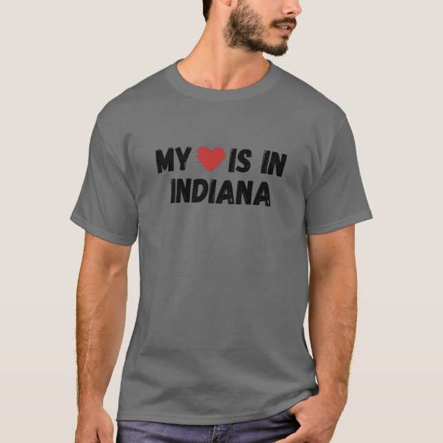 T-shirt Mon Amour Est En Indiana (Devant)