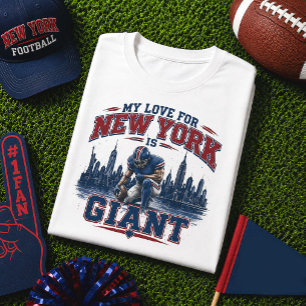 T-shirt Mon Amour pour New York Est un Football Géant