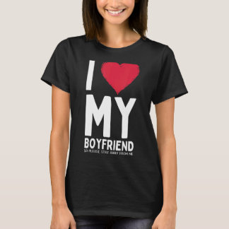 T-shirt Mon Amoureux J'Aime Mon Petit Ami Alors Restez Élo