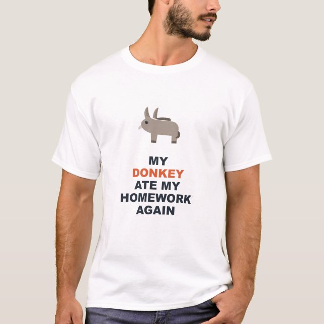 T-shirt Mon âne a encore mangé mes devoirs (Devant)