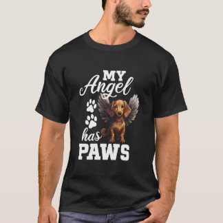 T-shirt Mon ange a des pattes Mémorial de chien Dachshund