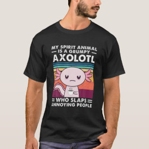 T-shirt Mon Animal D'Esprit Est Un Axolotl Grumeux Drôle A