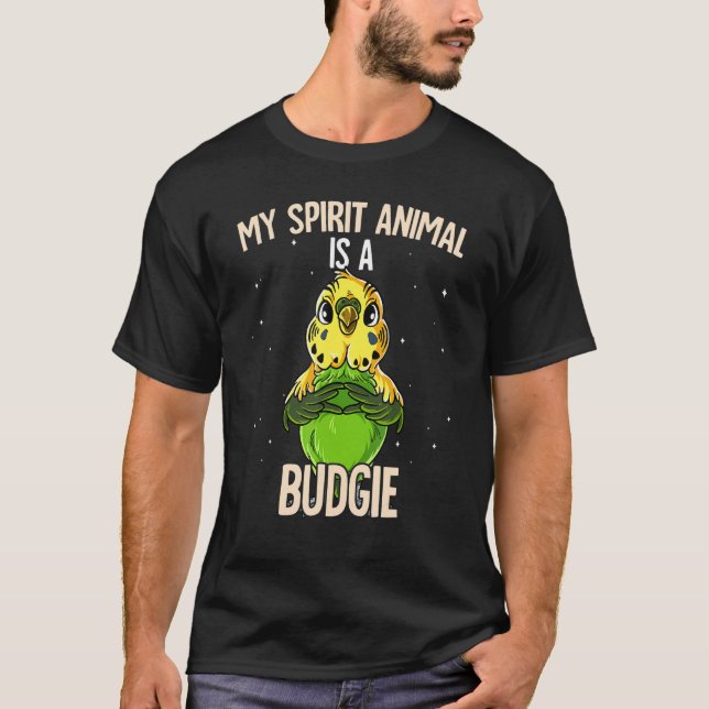T-shirt Mon Animal D'Esprit Est Un Budgie (Devant)