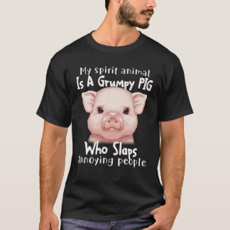 T-shirt Mon Animal D'Esprit Est Un Cochon Grumpy Drôle