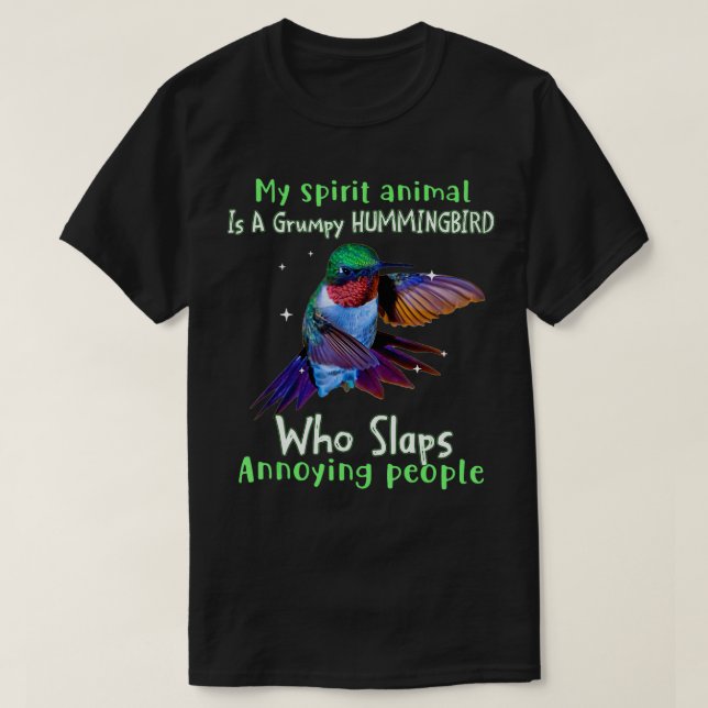 T-shirt Mon Animal D'Esprit Est Un Colibri Qui Brappe Anno (Design devant)