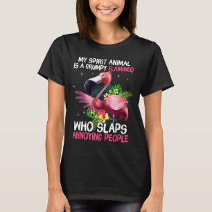 T-shirt Mon Animal D'Esprit Est Un Flamant rose Grincheux