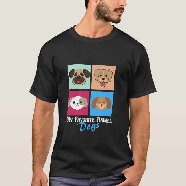 T-shirt Mon animal favori : Chiens (Devant)