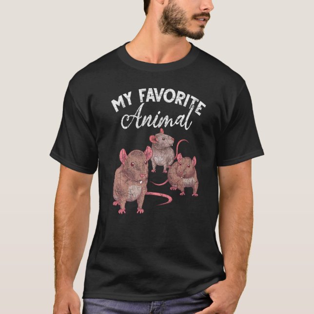 T-shirt Mon animal favori Rat Propriétaire d'animal Rat ra (Devant)