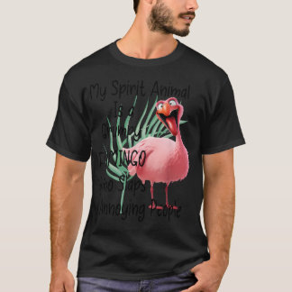 T-shirt Mon animal spirituel est des coups de flamant grin