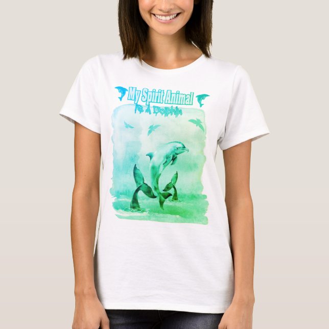 T-shirt Mon animal spirituel est un dauphin (Devant)