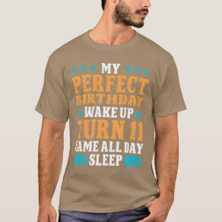 T-shirt Mon anniversaire 11 jeu drôle fille dort