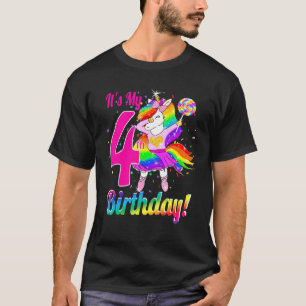 T-shirt Mon Anniversaire fille Unicorn 4e 4 ans