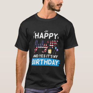 T-shirt Mon anniversaire Juillet 4 Fête de l'Indépendance 