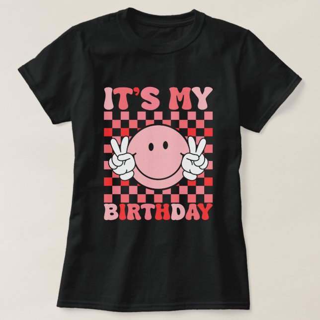 T-shirt Mon anniversaire - Retro Smiley Art (Design devant)