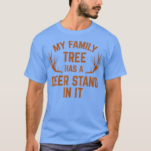 T-shirt Mon Arbre Familial A Un Deer Stand Dans La Chasse