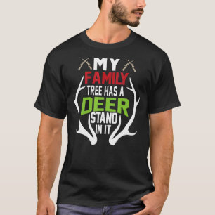 T-shirt Mon Arbre Familial A Un Deer Stand Dans La Chasse