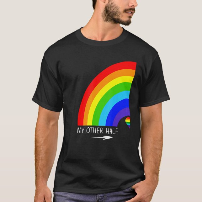 T-shirt Mon autre couple mi-gai Rainbow Pride Cool Lgbt (Devant)