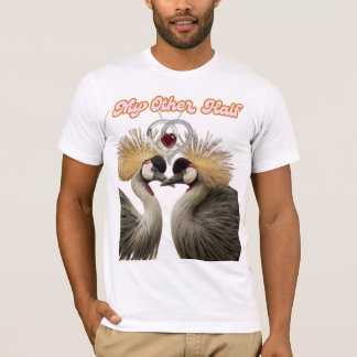 T-shirt "Mon Autre Moitié – Gravure d'Amour de Grues Couro