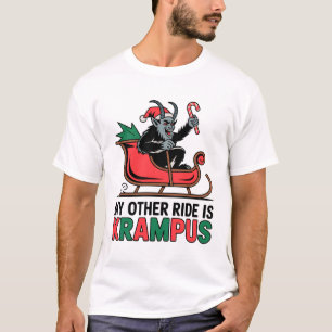 T-shirt Mon Autre Véhicule Est Krampus Krampus Conduisant