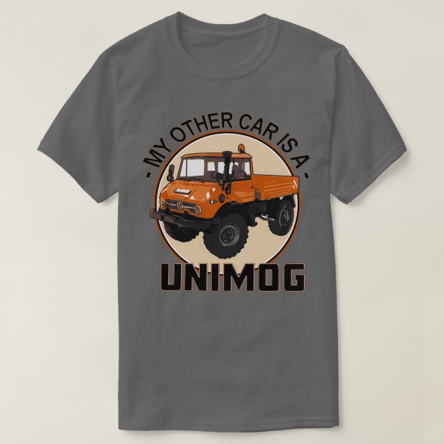 T-shirt Mon autre voiture est Unimog Orange  (Design devant)