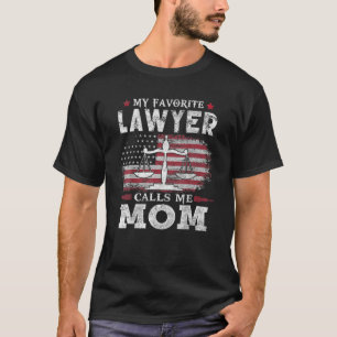 T-shirt Mon avocat favori m'appelle Maman USA Drapeau Mère