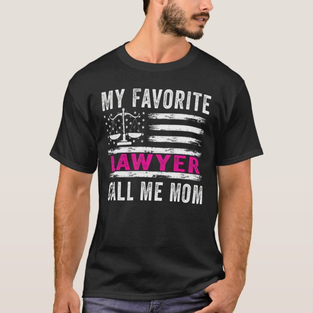 T-shirt Mon avocat favori m'appelle Maman Usa Drapeau Mère (Devant)
