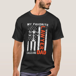 T-shirt Mon avocat favori m'appelle Papa USA Drapeau Père