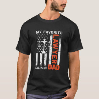 T-shirt Mon avocat favori m'appelle Papa USA Drapeau Père