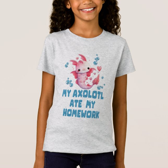 T-Shirt Mon Axolotl A Mangé Mes Devoirs (Devant)