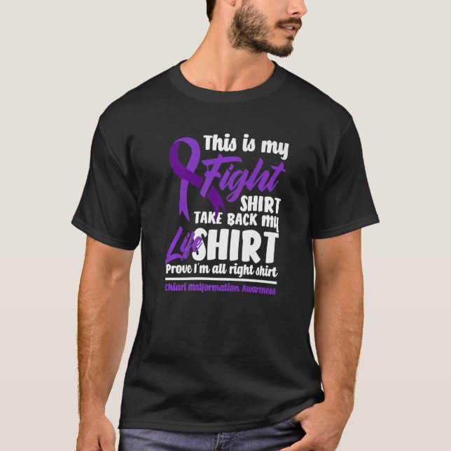 T-shirt Mon bagage Purple Ribbon Chiari Malformation Lauré (Devant)