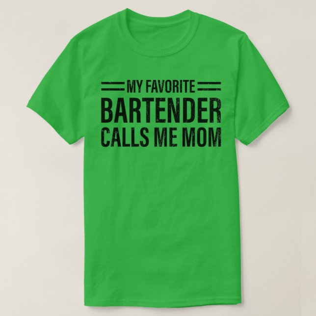 T-shirt Mon barman favori m'appelle Maman 2 (Design devant)