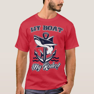 T-shirt Mon bateau Mes règles Ancre Capitaine